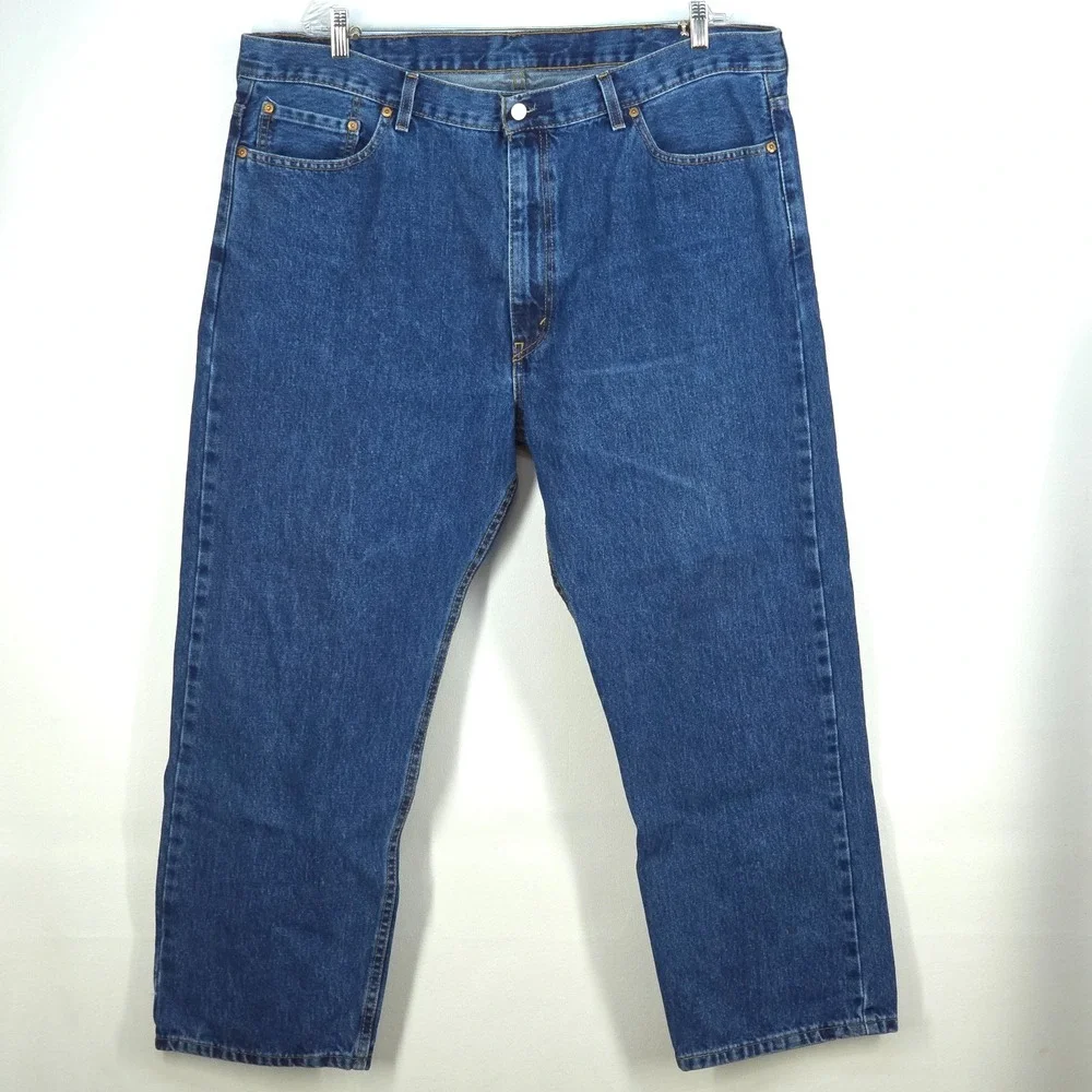 Levi's 505 Denim Jeans Mens 42x29 (44x29) Dark Wash‎ Regular Fit Straight Leg